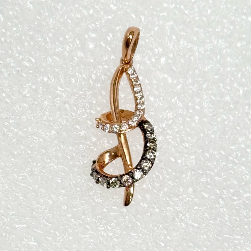 Levian 14K Rose Gold White & Chocolate Diamonds Pendant